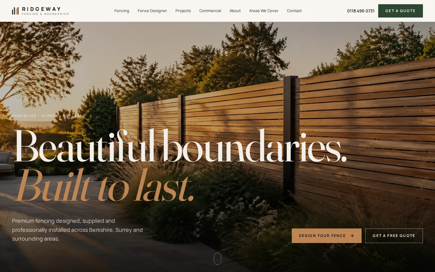 Ridgeway website homepage